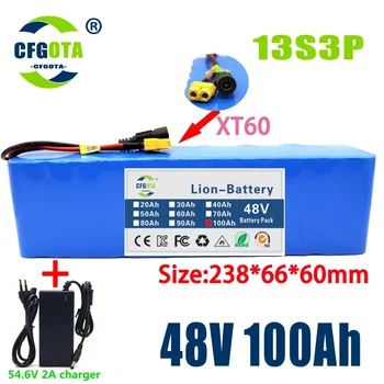 13S3P 48V 100000mAh 100Ah Litiu-ion Baterie Pack cu 1000W BMS pentru 54.6 V E-biciclete Electrice Biciclete Scuter