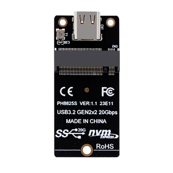 NVME La USB 3.2 Tip C Adaptor M2 NVME SSD Adaptor PCB Negru Suport M2 Nvme SSD 2230/42/60/80