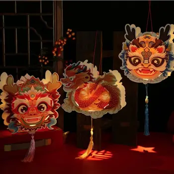 Cu Mâner Dragon Felinar Materialele de BRICOLAJ DIY Manual Luminoase de Anul Nou Felinar Decoruri Noroc Felinar aprins Lampa de Kituri