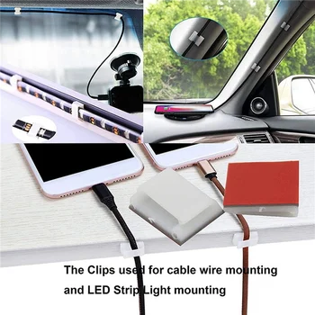 Auto-Adeziv Lumina Suporturi de Montare și Clipuri,Lumina LED Strip Clipuri, Suport de Lumină (300-PACK White)
