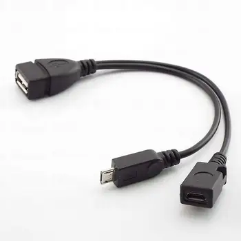 2 in 1 Cablu Micro USB OTG Host Puterea Y Splitter USB de sex Masculin de sex Feminin Adaptor cablu de conectare la Mirco 5 Pin Port USB OTG Încărcare B4
