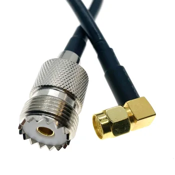 SMA Male Plug Unghi Drept SL16 PL259 SO239 UHF feminin jack Adaptor Jumper Coadă Cablu Coaxial RG58 cablu de 12 țoli~30M