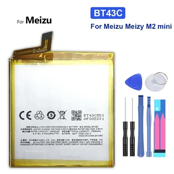 BT43C 2450mAh Înlocuire Baterie de Telefon Mobil Pentru Meizu Meizy Mei zu M2 mini M2mini BT 43C de Înaltă Calitate Smartphon Baterii