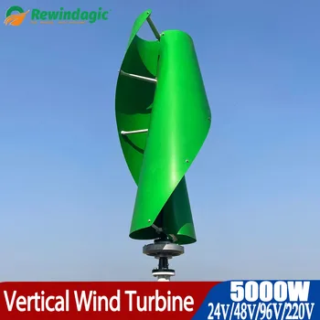 De înaltă Calitate de Generator de Vânt 5KW 24v 48v 96v 220v Axa Verticală Turbine Eoliene cu 1000w Vântul Solar Hibrid Controler Pentru Homeuse