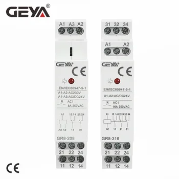 GEYA GR8 Intermediar Comutatorul AC/DC12V 24V 48V 110V AC230V Releu Auxiliar 8A 16A 1SPDT 2SPDT 3SPDT Electronice de Comutare a Releului