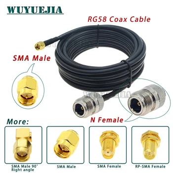 RG58 N Tip Feminin Jack să-SMA Male Plug RP SMA Female RF Adaptor Cablu Coaxial Coadă RG-58 prelungitor Jumper 10cm~30m