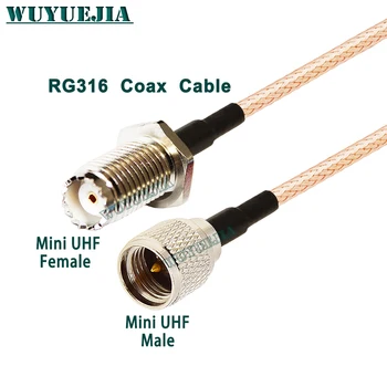 MiniUHF Tip RG316 Cablu Mini UHF Feminin Jack la Mini UHF de sex Masculin Conector 50 ohm Coaxial RF de Extensie Coadă Cablu Adaptor