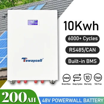 Tewaycell 48V 200Ah Powerwall 10KWh LiFePO4 Baterie Cu RS485 POT 6000 de Cicluri de Built-in BMS Sistem Solar de NOI UE FĂRĂ TAXE