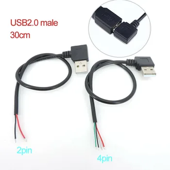 5V USB2.0 2 4 Pin 2 4 fire diy Mascul Jack angel cot Conector de Alimentare de Încărcare Cablu de Extensie usb Cablu Conector Adaptor M20