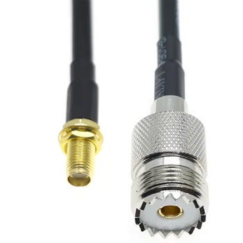 Cablu Coaxial RG58 SL16 UHF SO239 de sex Feminin Să-SMA Female Conector Unghi Drept cu Sertizare pentru RG58 Coadă Antennm 50cm/1M/2M/5M