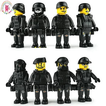 MOC Blocuri de Poliție SWAT Militar de Auto-Blocare Cărămizi Pentru Piese Accesorii Soldat al Armatei Asambla Modelul Jucarii Copii
