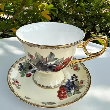 Bone China Ceașcă De Cafea & Farfurie Set Ceramic Lapte Apă Cani Cadouri De Nunta Petrecere Acasă Prezintă Aur Descurci Cu Bucatarie Tacamuri Noi