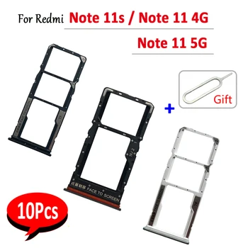 10buc，100% Original SIM Card Tray chip slot sertar Suport Adaptor Accesorii Pentru Xiaomi Redmi Nota 11 4G / Nota 11 5G 11S