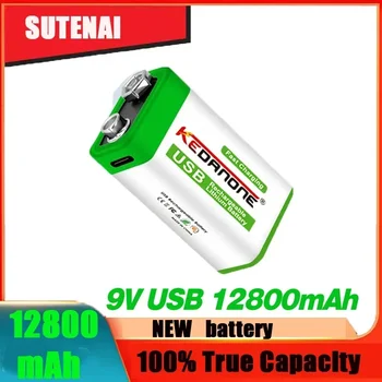 2023 9V 12800mAh li-ion baterie Reîncărcabilă USB Micro Baterii litiu 9V pentru Multimetru Microfon cu Control de la Distanță Jucărie KTV utilizare