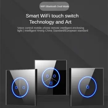 Tuya Wifi Smart Switch Panel Touch Comutator 86 Zero Foc Sârmă Reglementările UE Standard de rezistent la apa Vocea Control de la Distanță Pentru Mijia